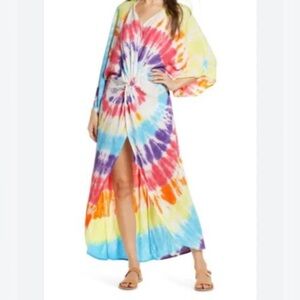 Surf Gypsy rainbow tie dye coverup dress size small